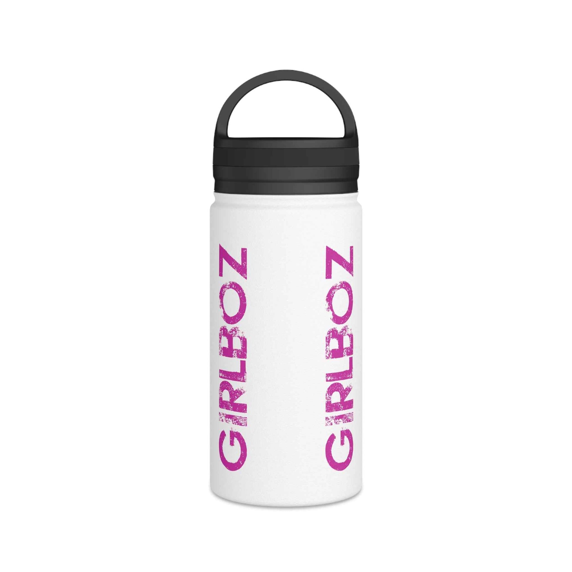 Stainless Steel Water Bottle, Handle Lid - GIRLBOZ