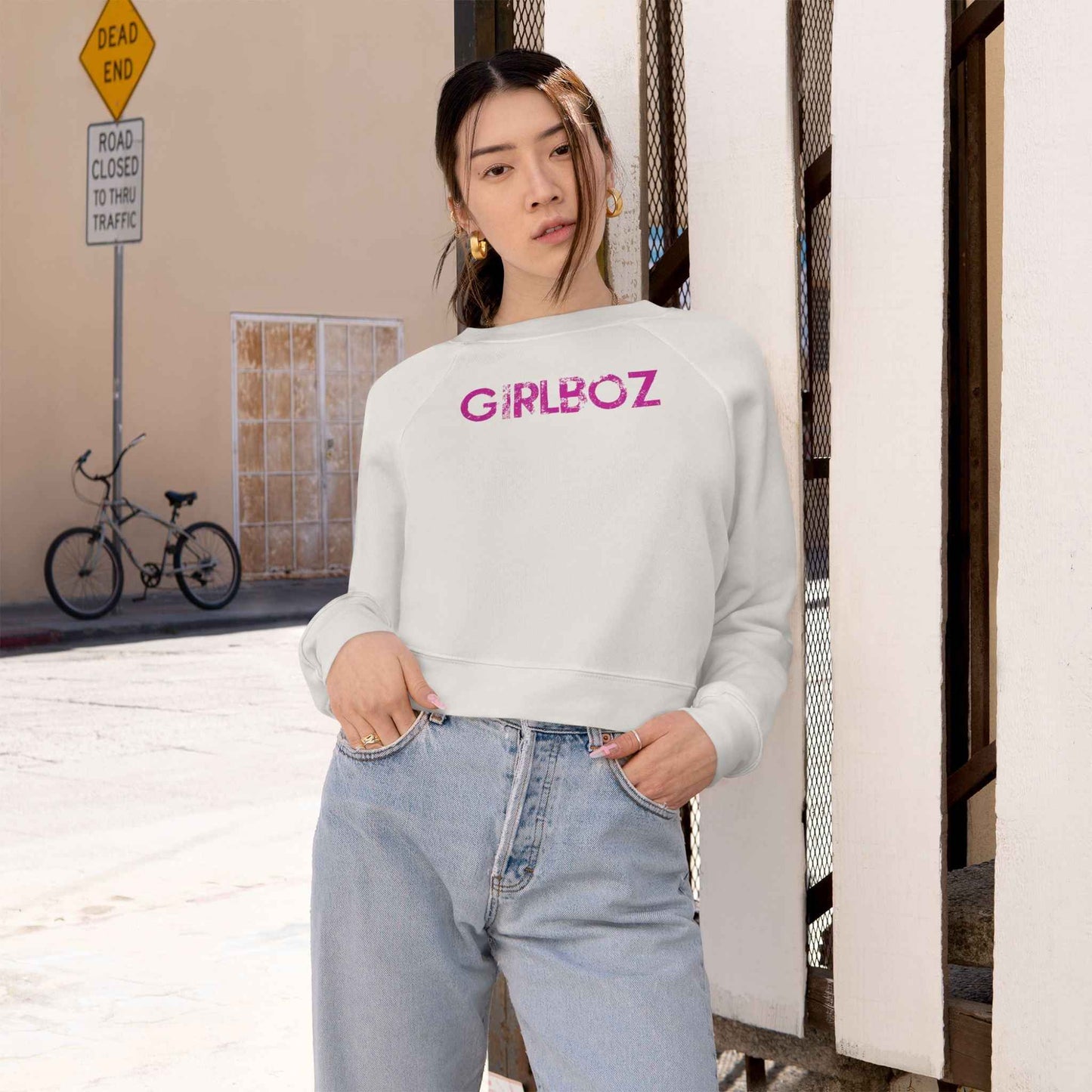 Women's Cropped Fleece Pullover - GIRLBOZ