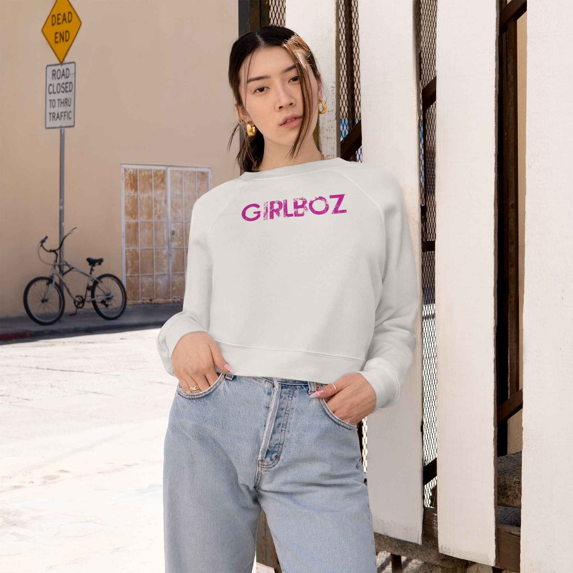 Women's Cropped Fleece Pullover - GIRLBOZ