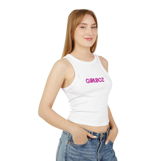 Women's Micro Rib Racer Tank Top - GIRLBOZ