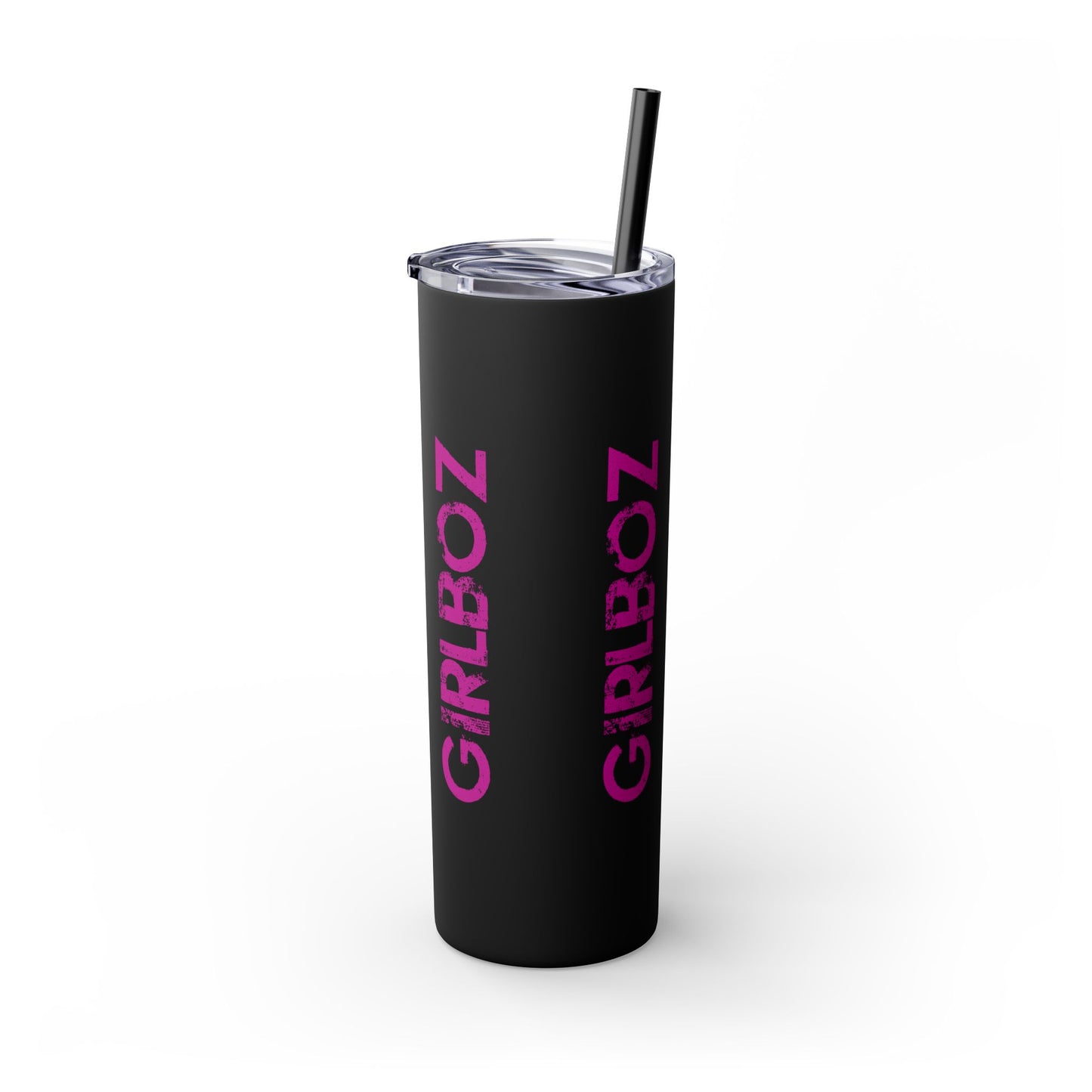 GIRLBOZ Skinny Tumbler with Straw, 20oz