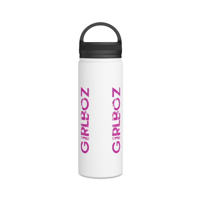 Stainless Steel Water Bottle, Handle Lid - GIRLBOZ
