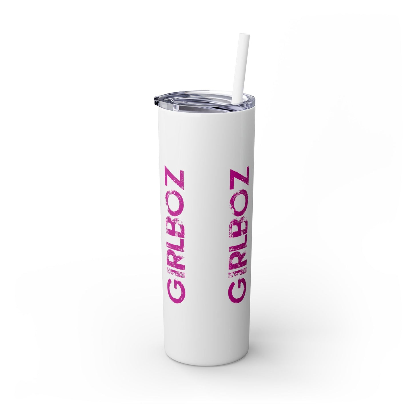 GIRLBOZ Skinny Tumbler with Straw, 20oz