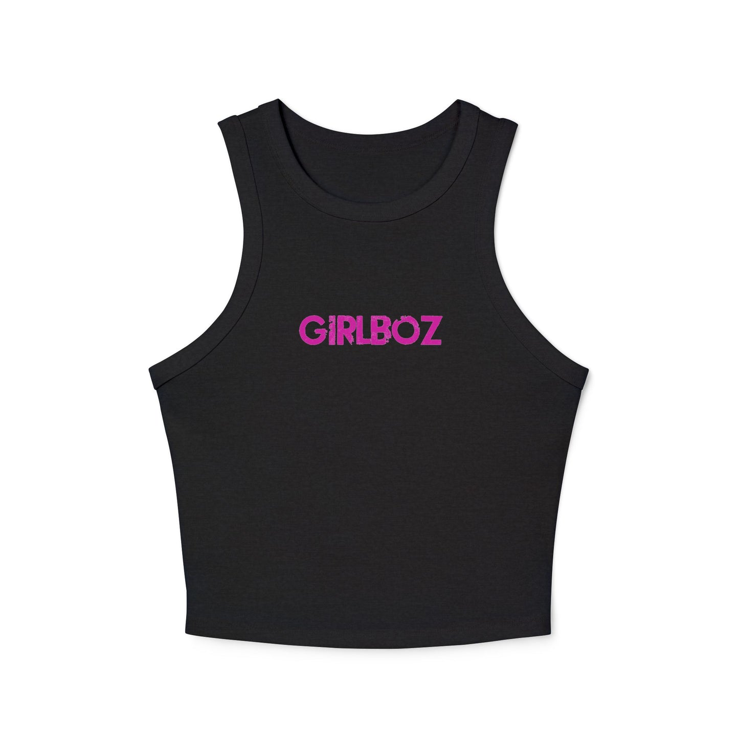 GIRLBOZ Women's Micro Rib Racer Tank Top