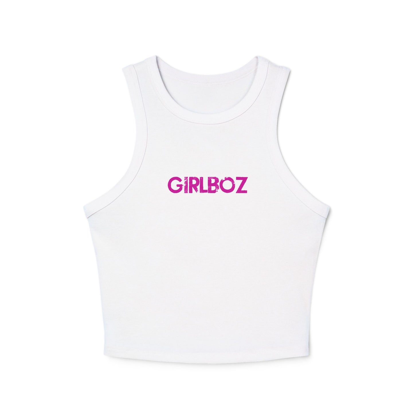 GIRLBOZ Women's Micro Rib Racer Tank Top