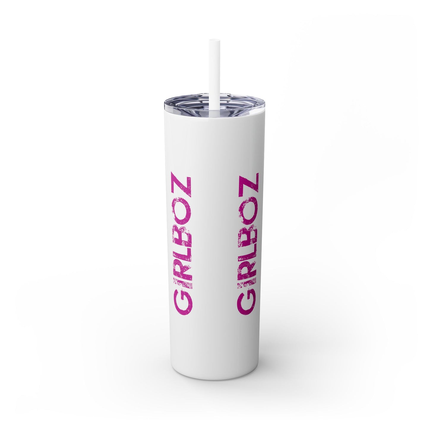 GIRLBOZ Skinny Tumbler with Straw, 20oz