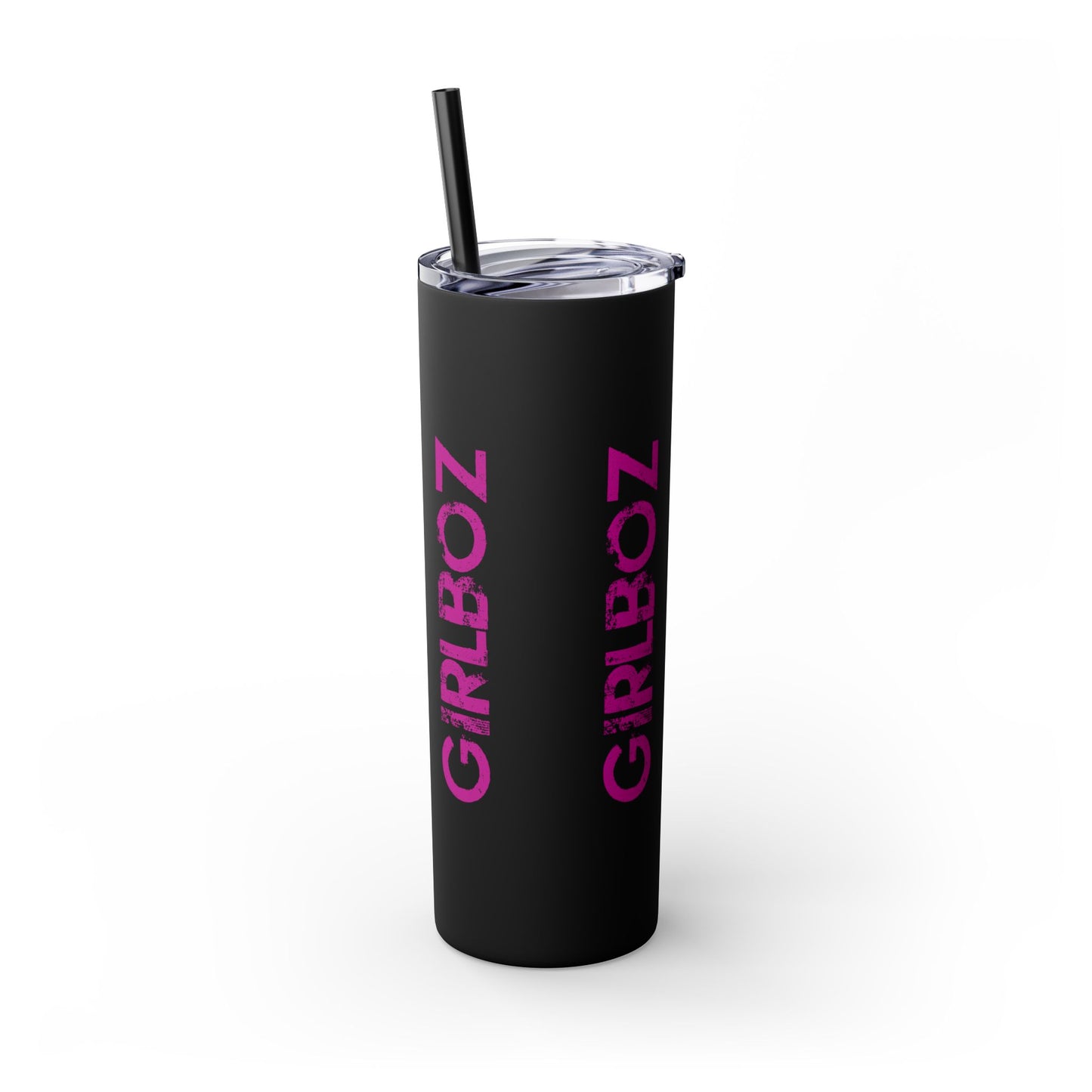 GIRLBOZ Skinny Tumbler with Straw, 20oz