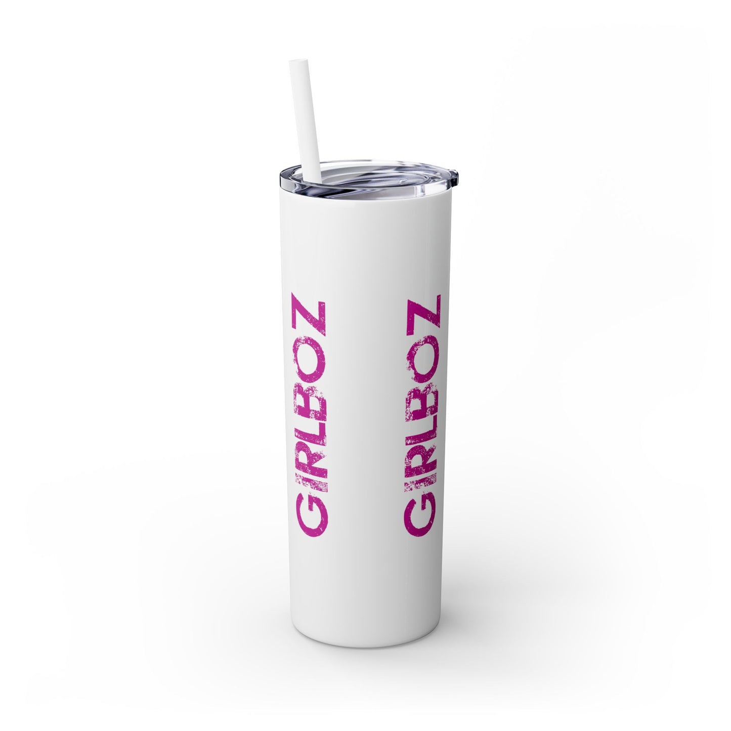 GIRLBOZ Skinny Tumbler with Straw, 20oz