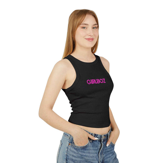 Women's Micro Rib Racer Tank Top - GIRLBOZ